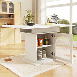 Okwish Table à manger extensible - Blanc