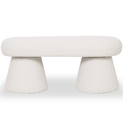 ICONIK INTERIOR Banc Style Moderne Rembourré En Tissu Bouclé - Kurt Blanc