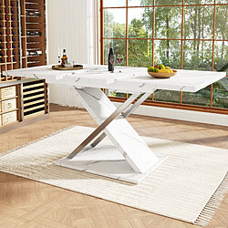 Okwish Table à manger extensible - Blanc