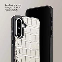 Avis SELENCIA Coque de télephone Nova Croco avec cordon et porte-cartes Samsung Galaxy A36 / A56 - Argent
