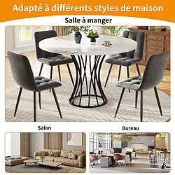 OKWISH Table élégante 80x80 cm - Salle à manger - Noir