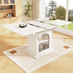 Okwish Table à manger extensible - Blanc