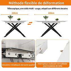 Okwish Table à manger extensible - Blanc