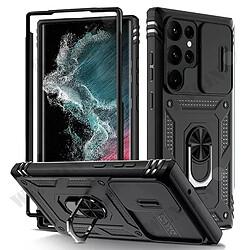 Coque pour Samsung A36 5G, robuste avec caméra, béquille à 360 degrésBlack 