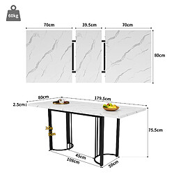Acheter Okwish Table à manger rectangulaire - Blanc et noir