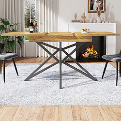 OKWISH Table à manger 120-160x80 cm - Table de cuisine - Brun