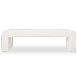 ICONIK INTERIOR Banc Rembourré En Tissu Bouclé Blanc - Moderne Élégant Minimaliste - Karla Blanc