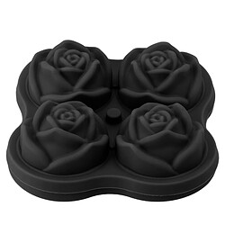 Autre Vue Bac à glaçons en silicone rose avec 4 grilles et 4 trous pour cocktails, noir, pour restaurant