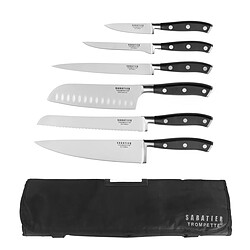 Sabatier Trompette Vulcano - Trousse souple de 6 couteaux de cuisine