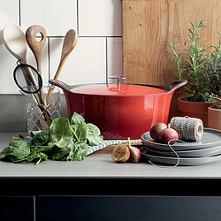 Cuisinox Volcan - Cocotte Ovale 35cm fonte de fer émaillée rouge avec couvercle