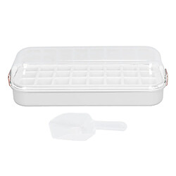 Autre Vue Moule à glaçons 24 grilles avec bac, démoulage facile, silicone de qualité alimentaire pour congélateur, blanc