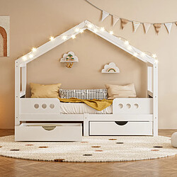 redom Lit enfant 90x200 cm - Design Classique - Blanc