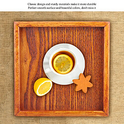 Autre Vue Petit plateau de service carré portable en bois massif pour thé, café et collations 16,5*16,5*2