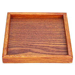 Autre Vue Petit plateau de service carré portable en bois massif pour thé, café et collations 16,5*16,5*2