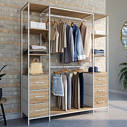 Idmarket Dressing double penderie + double colonne L. 140 cm UTAH