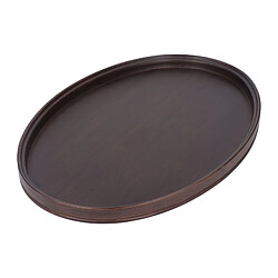 Autre Vue Plateau à thé rond en bambou pour boissons et aliments, couleur noyer