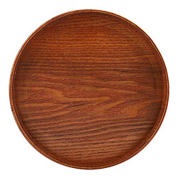Autre Vue Plateau de service rond en bois naturel pour thé, nourriture et eau - 21 cm