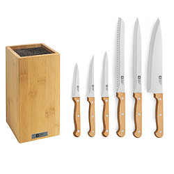 Richardson Sheffield Artisan Bois - Bloc en bambou avec 6 couteaux de cuisine
