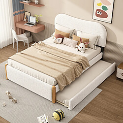 redom Lit gigogne 140x200 cm Lit double - Blanc