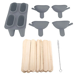 Autre Vue Moule à glaces en silicone gris avec 50 bâtonnets pour glaces maison