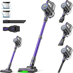 Aspirateur sans fil NETTLIFE, 500W/40000 Pa/40 min, batterie autonome, aspirateur balai léger avec lumière verte, idéal pour sols durs.