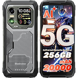 Blackview XPLORE 1 AI 5G, smartphone robuste débloqué, Android 15, batterie 20 000 mAh, 36 Go de stockage + 256 Go de mémoire interne / carte microSD 2 To