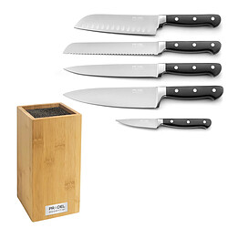 Pradel Essentiel Blason - Bloc spaghettis bambou avec 5 couteaux de cuisine