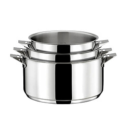 Cuisinox Eclipse - Série de 3 casseroles 16/18/20 cm inox avec poignée