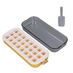 Autre Vue Bac à glaçons avec couvercle et bac réutilisable, facile à démouler, gain de place, transparent, jaune citron