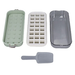 Autre Vue Bac à glaçons réutilisable avec bac et couvercle pour congélateur, moule à glaçons transparent peu encombrant