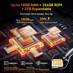 Téléphone robuste Blackview Fort 1 Android 15, 18 Go + 256 Go extensible jusqu'à 2 To, batterie 10 000 mAh