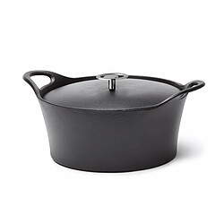 Cuisinox Volcan - Cocotte ronde 20cm fonte de fer émaillée noire avec couvercle