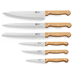Richardson Sheffield Artisan Bois - Bloc en bambou avec 6 couteaux de cuisine