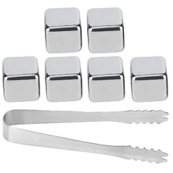 Autre Vue Glaçons et pierres à glaçons réutilisables en acier inoxydable 304 pour vin, whisky et autres boissons - Lot de 6