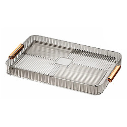 Autre Vue Plateau à thé transparent et multifonctionnel de grande capacité, en plastique gris transparent