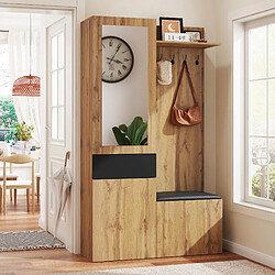 Okwish Meuble d'entrée porte-manteau - Naturel
