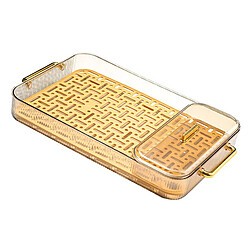 Autre Vue Plateau de service à thé à double couche avec système dégouttage, deux poignées décoratives, couleur or