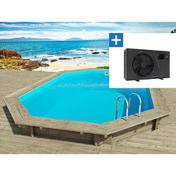 Habitat Et Jardin Piscine bois Florida 145 - 6.57 x 4.57 x 1.44 m + Pompe à chaleur - Puissance 6.1 kW