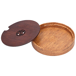 Autre Vue Plateau de service à thé en bambou chinois avec sous-tapis pour théière et couvercle égouttoir