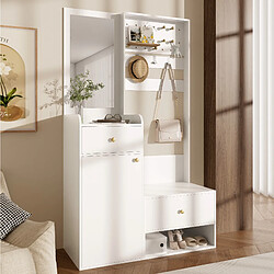 Okwish meuble d’entrée porte-manteau - Blanc