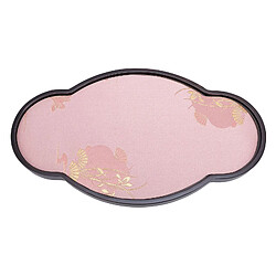 Autre Vue Plateau de service à thé en bambou chinois avec napperon en satin, idéal pour la maison, le bureau et le salon de thé.