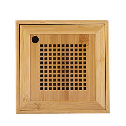 Autre Vue Mini plateau carré en bois pour thé Kongfu, servant à la fois de récipient pour leau et de plateau de service.