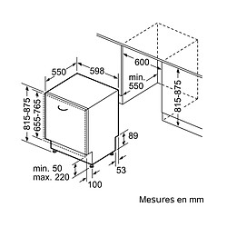 Lave-vaisselle 60cm 14 couverts 46db tout intégrable - S175HVX07E - N50 - NEFF pas cher