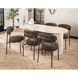 Acheter Lisa Design Adelia - lot de 2 chaises - pieds en métal - en tissu texturé