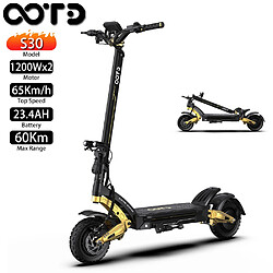 Trottinette électrique Pliable OOTD S30 1200Wx2 Moteur 23.4AH Portée Maximale 60Km Noir