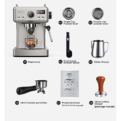 Avis Machine à Expresso Programmable 20 Bars HIBREW H10A