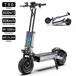Trottinette électrique Pliable APEFOX T90 3000Wx2 Moteur 60V 31.2AH Portée Max 100Km Noir