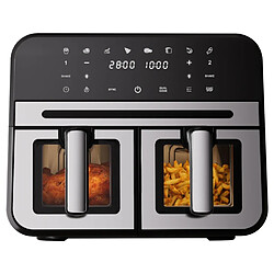 Homimaster Friteuse à Air Grande Capacité 9L-Double Zone de Cuisson-Silver
