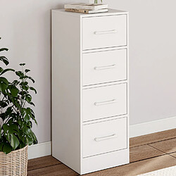 Idmarket Meuble d'appoint 4 tiroirs UPPAH 30 cm chiffonnier, meuble de rangement bois blanc