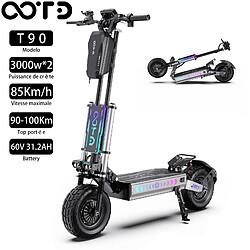Trottinette électrique Pliable OOTD T90 3000Wx2 Moteur 60V 31.2AH Portée Max 100Km Noir